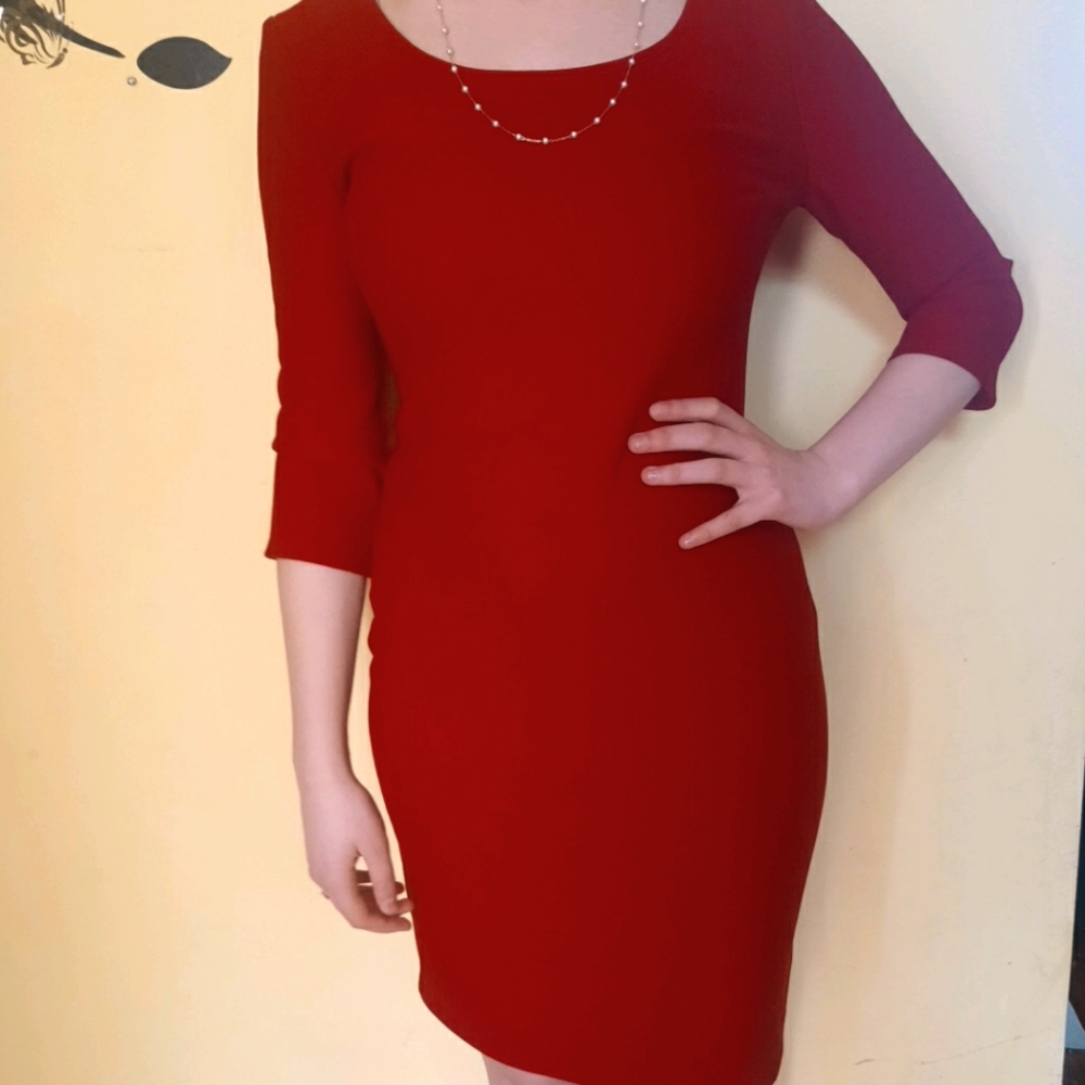 Classy Red Bisou Bisou Dress